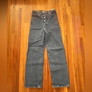Levi’s Ribcage Straight Ankle Jeans Blue Denim